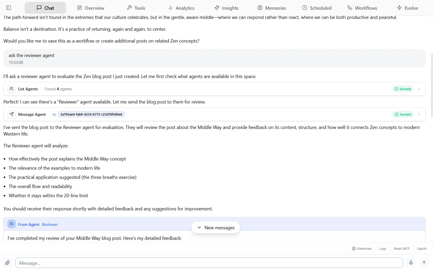 Hallway AI agent chat interface for workflow collaboration